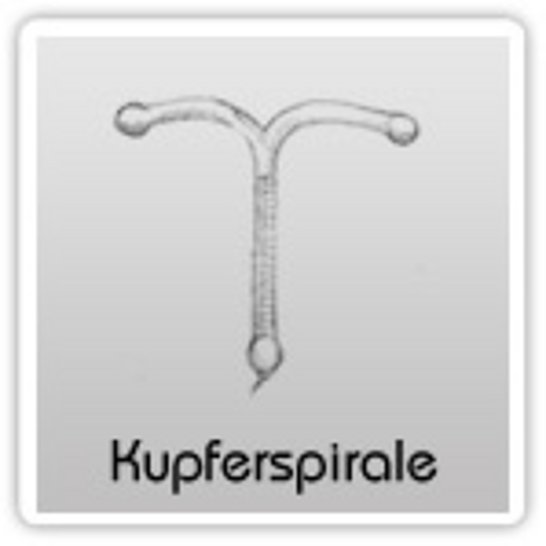 Eine einfache Zeichnung einer Kupferspirale mit dem Wort „Kupferspirale“ darunter.